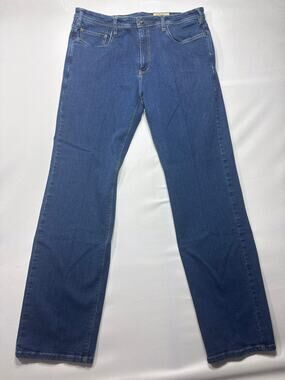 Orvis Men's Five Pocket Straight Leg Blue Jeans - Size 38x34 (37x33)